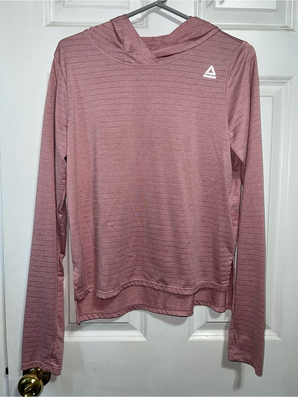 Reebok Dusty Rose Hooded Long Sleeve Top
